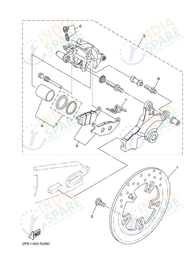 REAR BRAKE CALIPER
